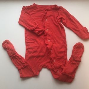 Kickee Pants Ruffle Footie Pajamas in Poppy